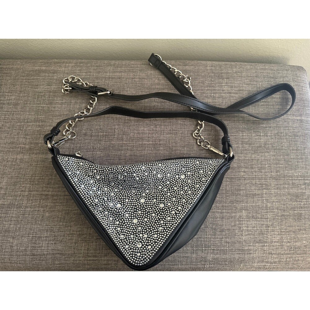 Women’s Wild Fable Triangle Rhinestone Black Crossbody Handbag
